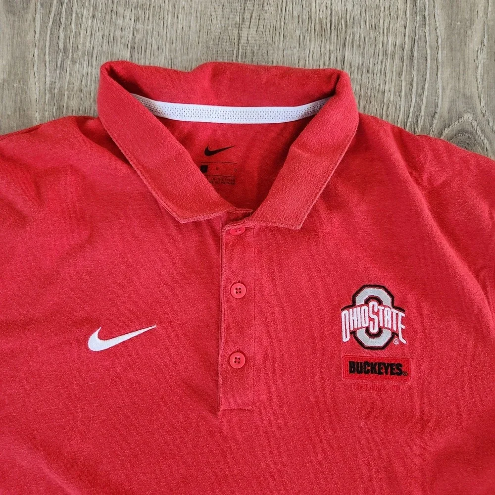 Nike Ohio State University Buckeyes‎ Golf Polo Shirt Men's Large Columbus Ohio